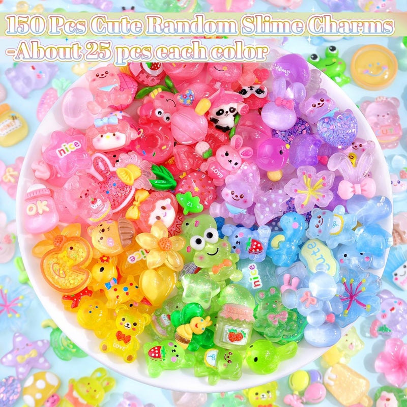 Glitzest 150PCS TINKRSTUFF Slime Charms Jelly Cute Flatback Resin Charms For Slime, Random Kawaii Decoden Charm for Embellishments Phone Junk Case Charms Bulk, Scrapbooking Crafting & DIY Decor(6 Color Series) - Image 4